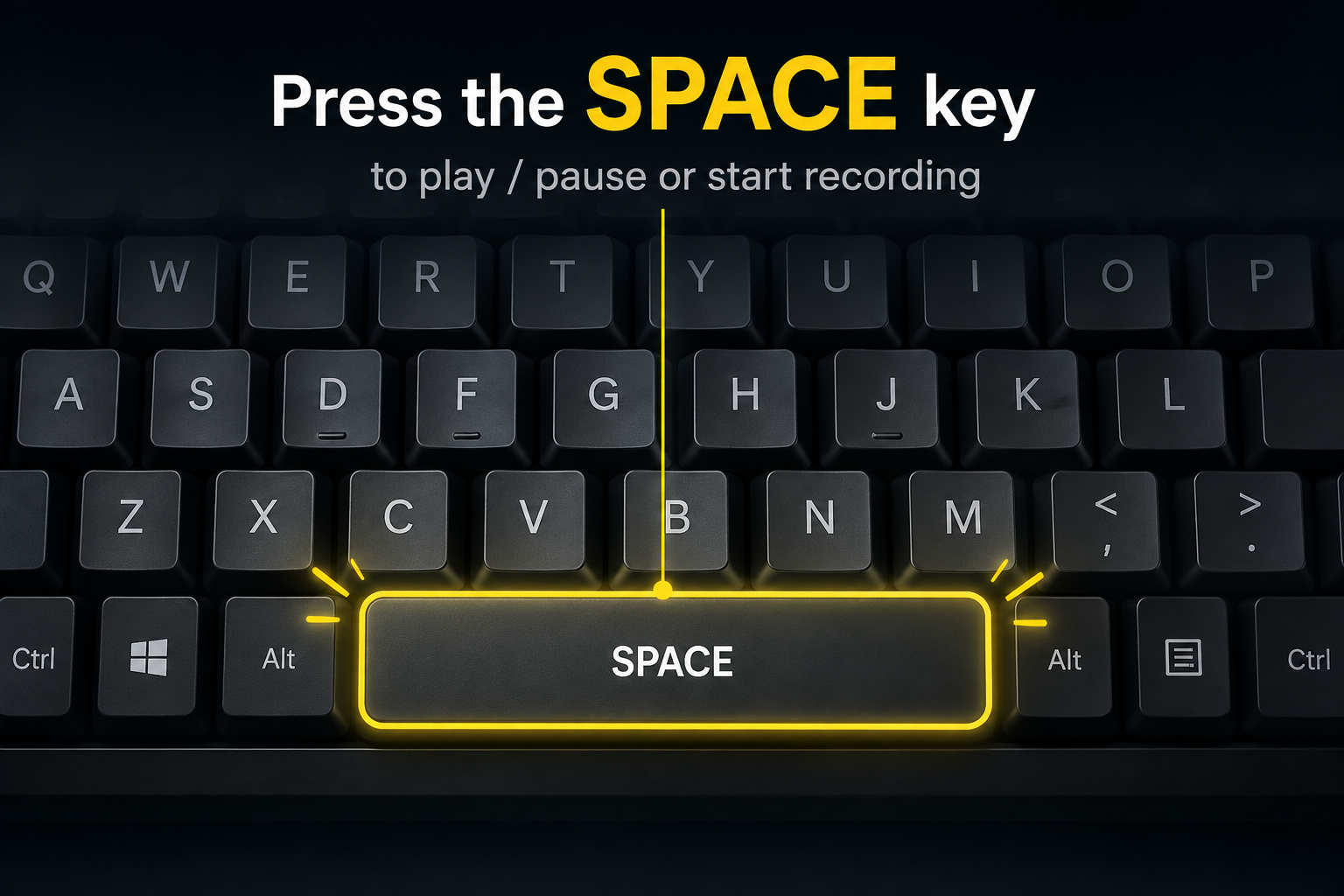 Pressing the Space bar in time with the music to sync each syllable in EasyKara